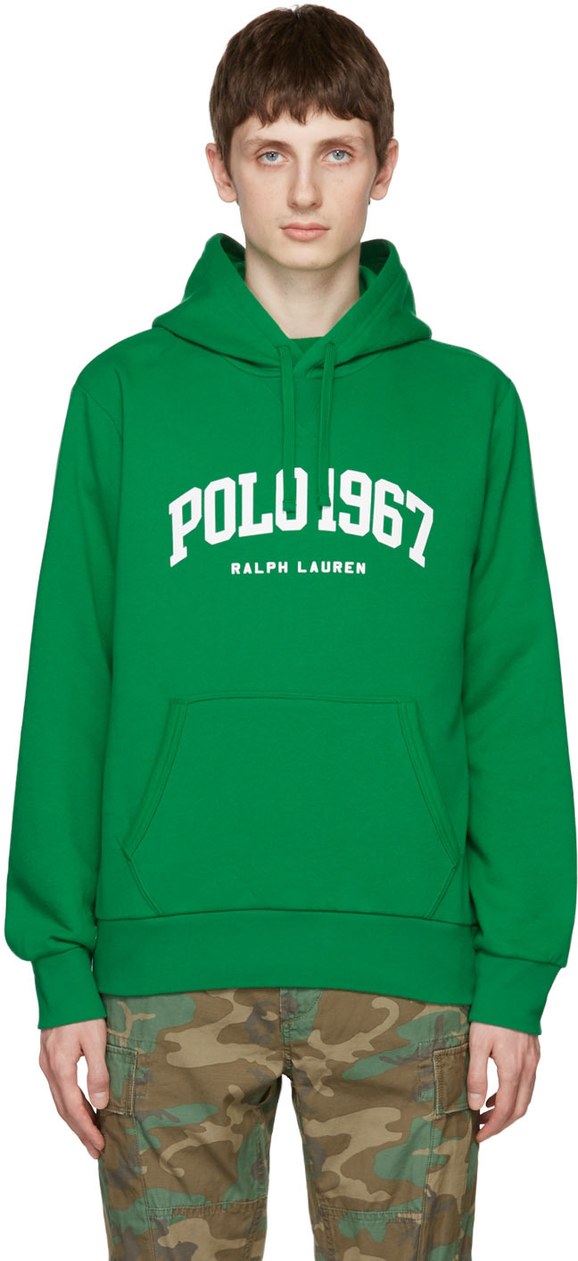 Polo Ralph Lauren: Green Cotton Hoodie | SSENSE