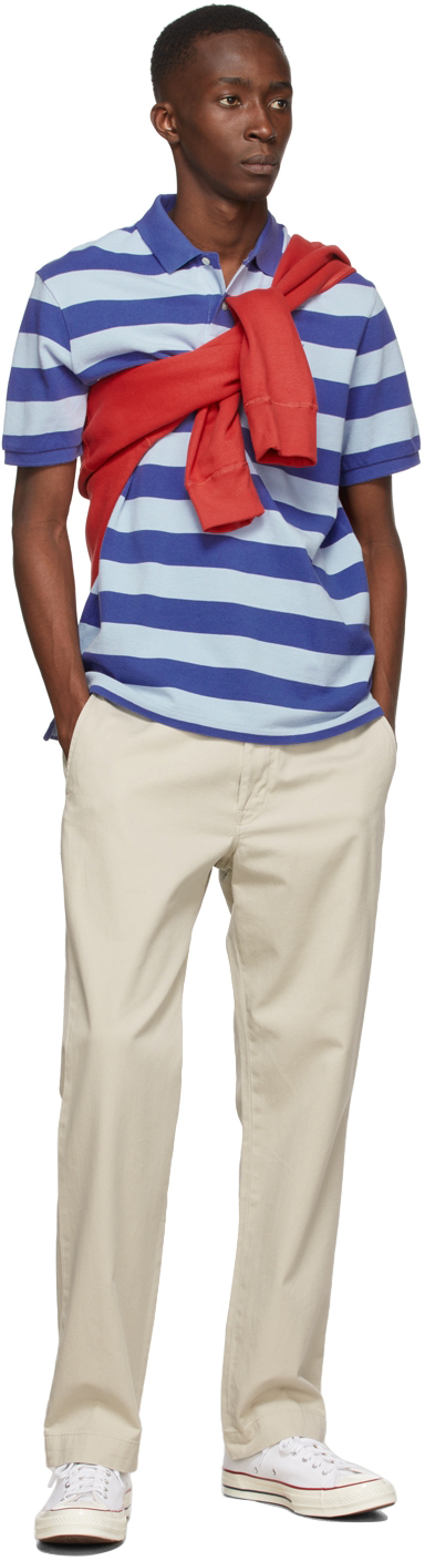 Polo Ralph Lauren ブルー ボーダー ポロシャツ