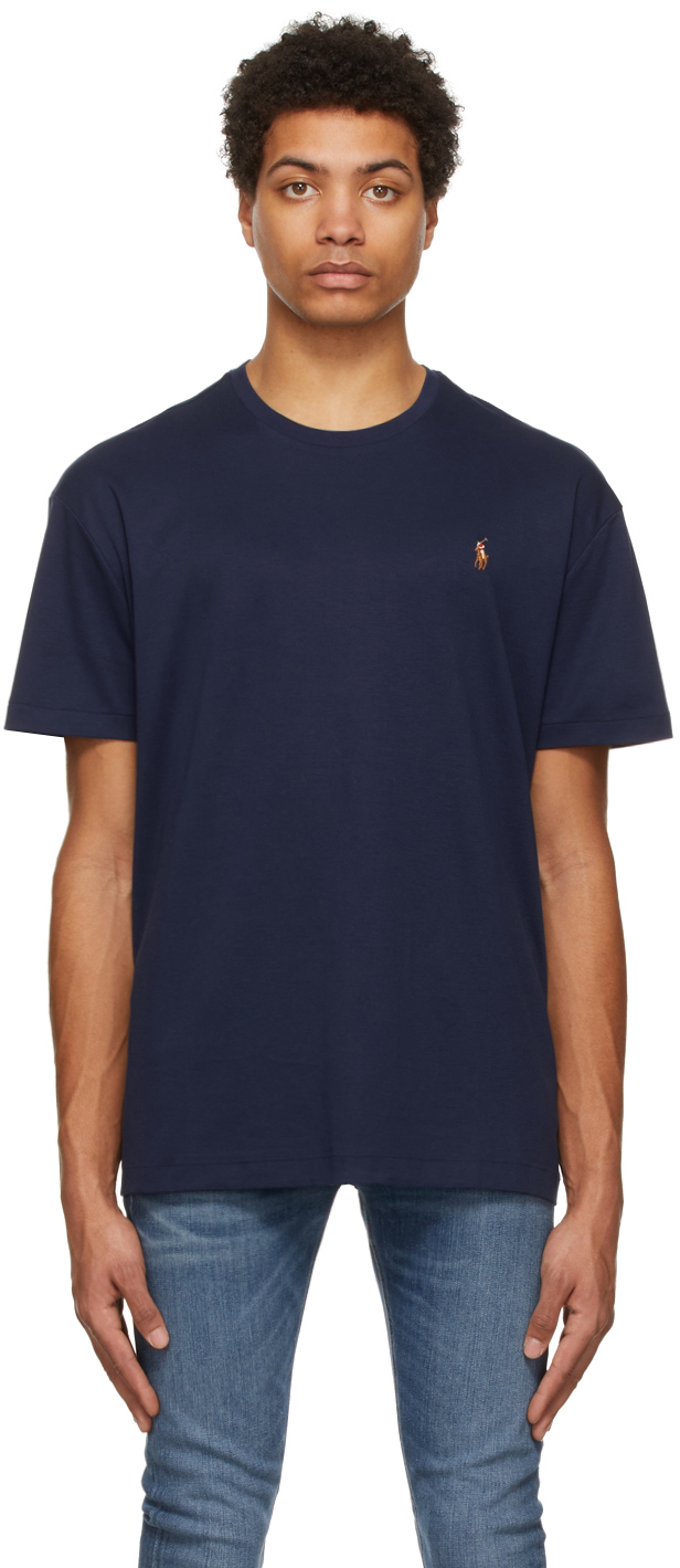 Ssense Uomo Abbigliamento Top e t-shirt T-shirt Polo Blue Embroidered Polo 