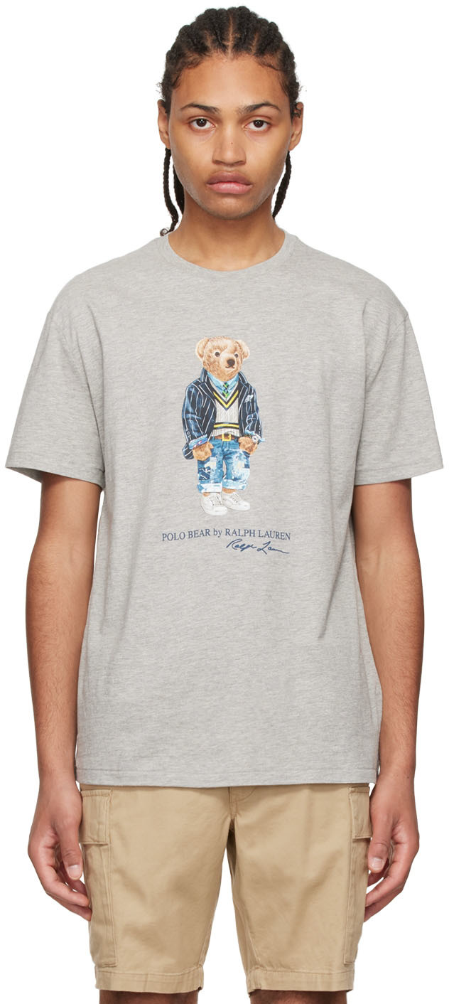 Polo Ralph Lauren: Gray Polo Bear T-Shirt | SSENSE Canada