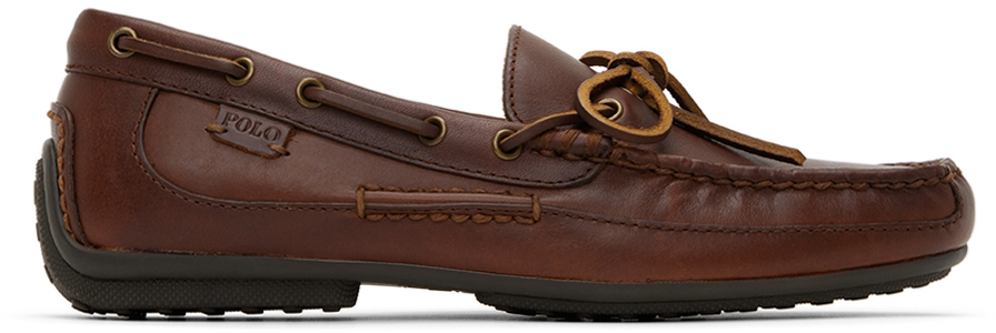 Polo Ralph Lauren: Brown Roberts Leather Driver Loafers | SSENSE UK