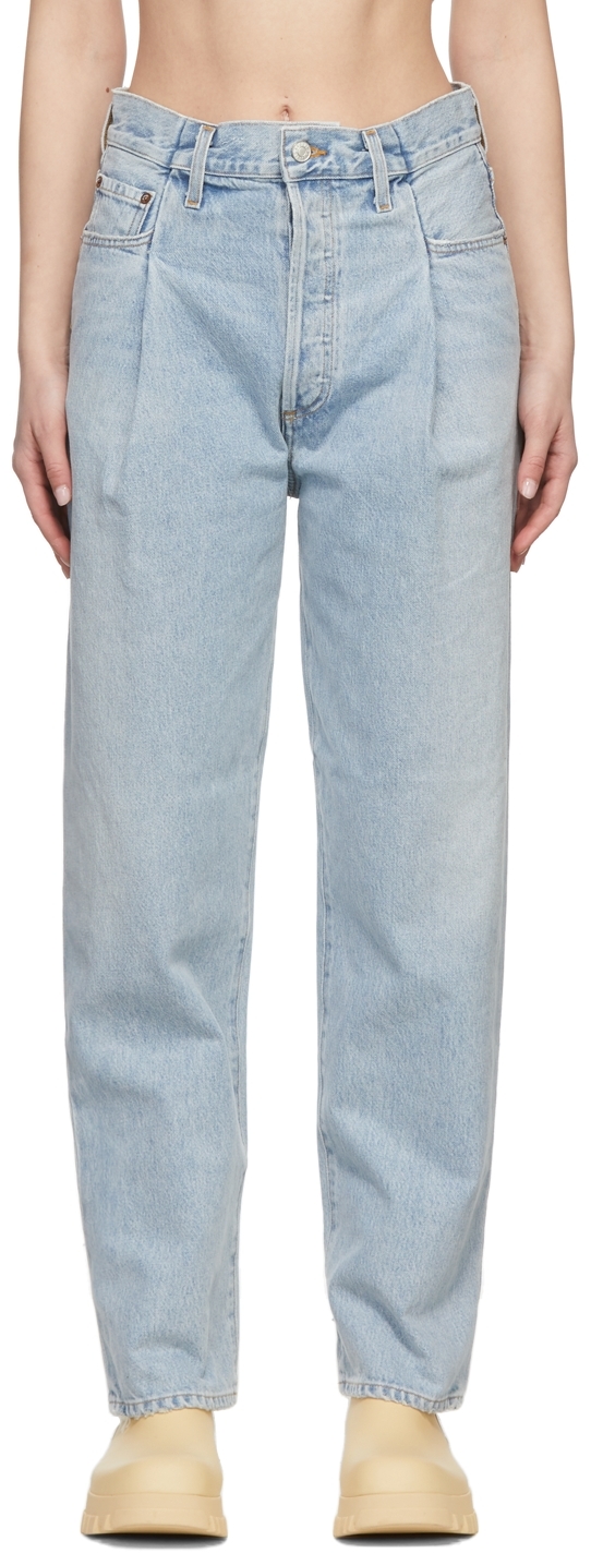 AGOLDE Blue Fold Waistband Jeans