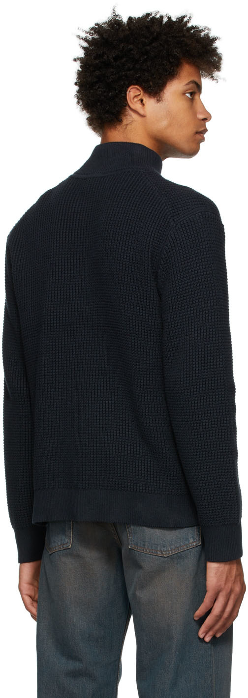 Mens Solid Full Zip Sweater