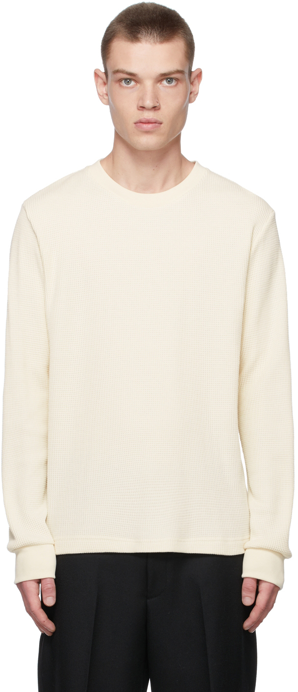 Theory OffWhite Waffle Knit Sweater Smart Closet