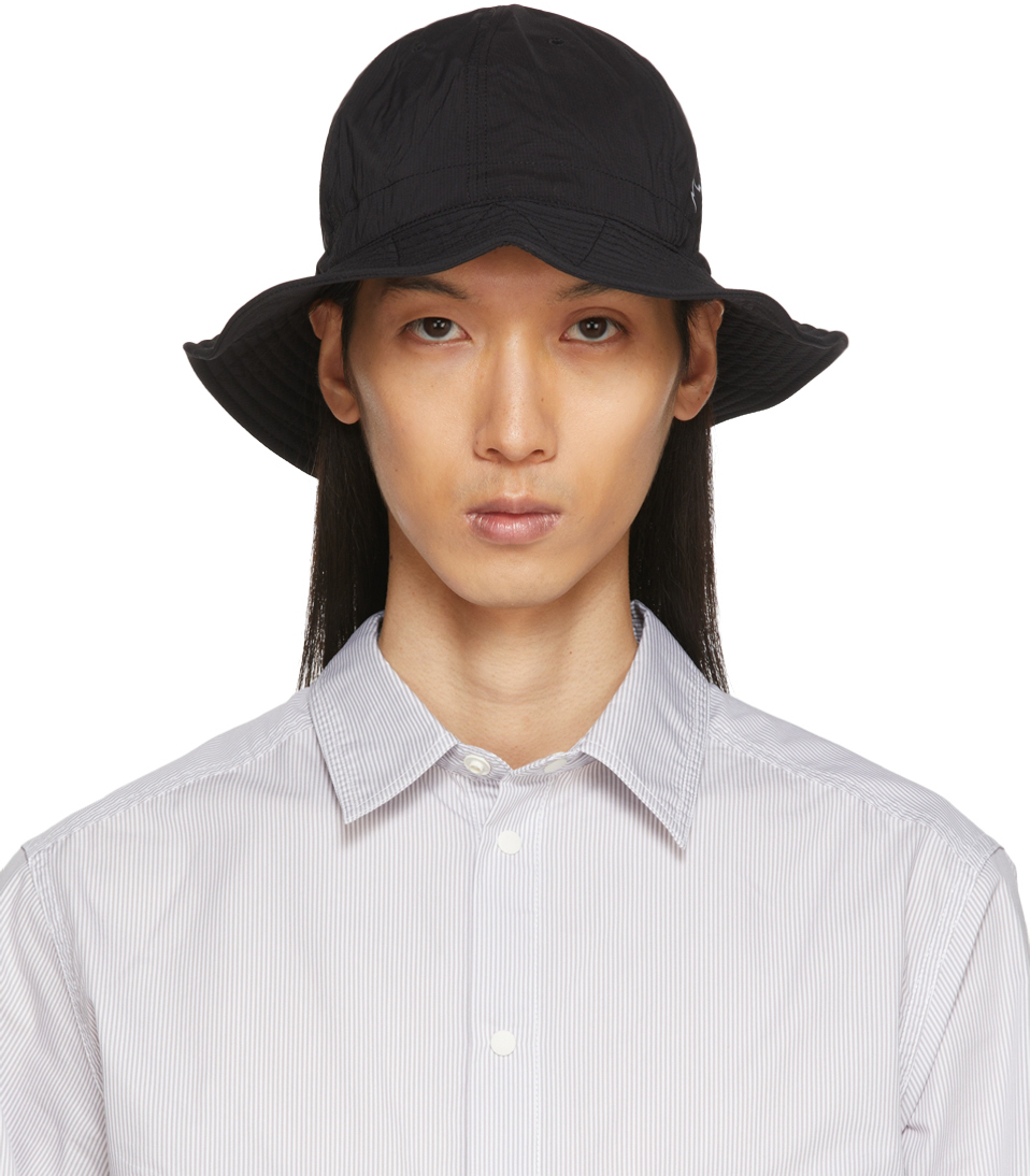 Black Nylon Hiker Bucket Hat by CAYL on Sale