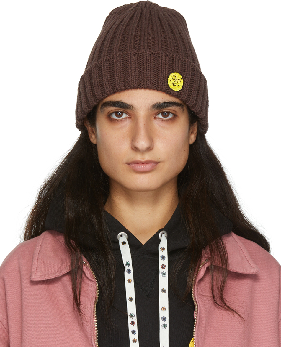 Brown Cotton Chunk Beanie