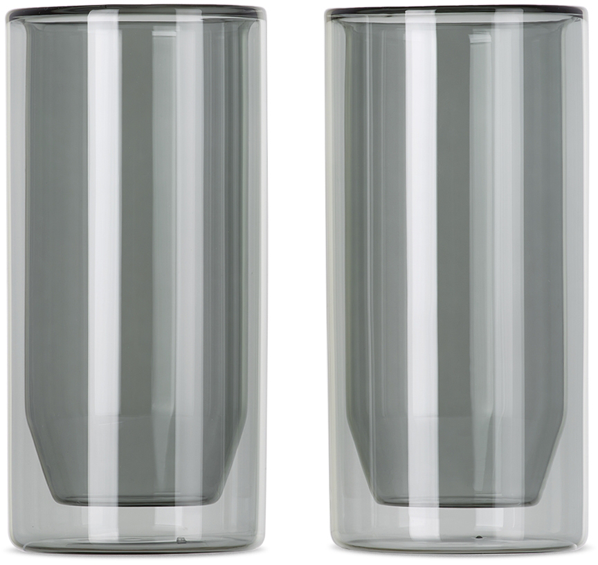 Yield Grey Double Wall Glass Set, 16 oz In Gray