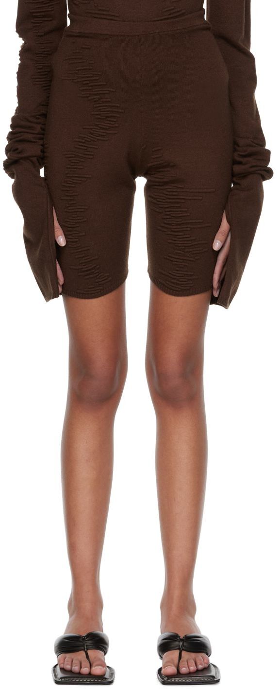 SELASI SSENSE Exclusive Brown KBN Knitwear Edition Shorts