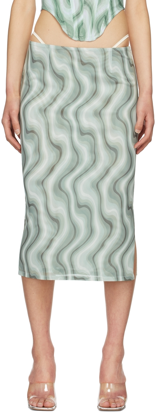 Green Moni Midi Skirt