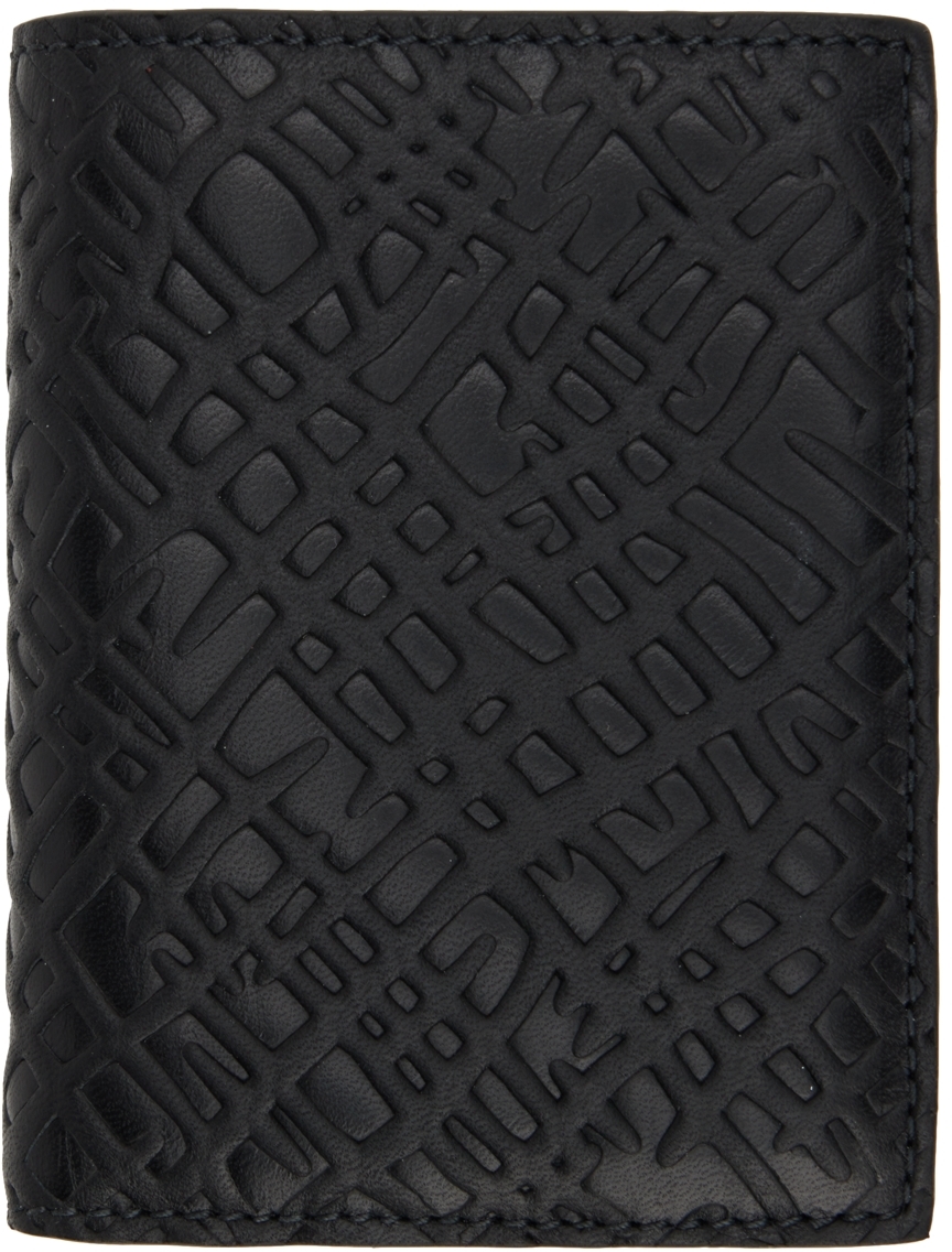 Comme des Garçons Wallets Black Embossed Roots Bifold Card Holder