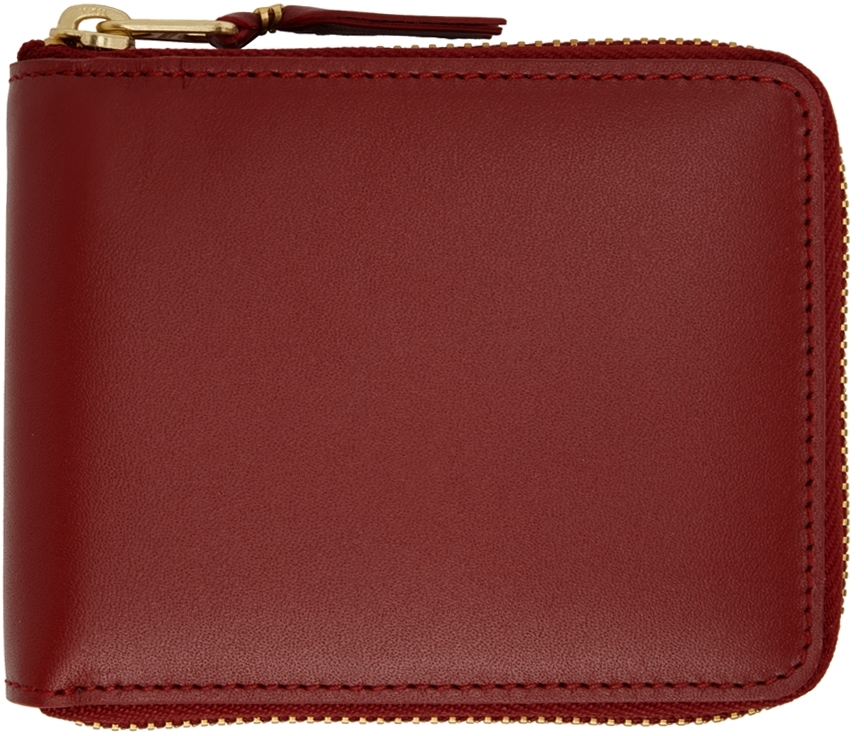 Comme des Garçons Wallets Red Classic Leather Zip Wallet