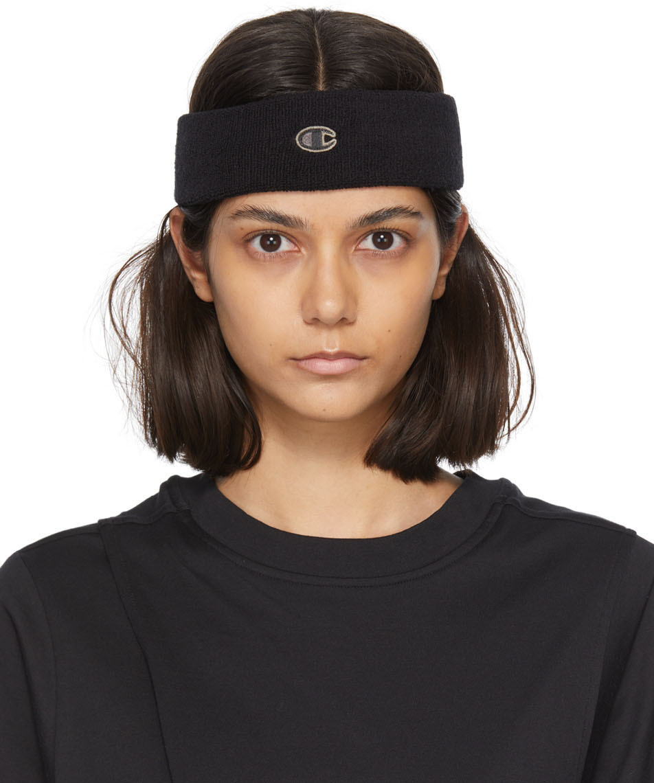 SSENSE Women Accessories Headwear Headbands Black Jacquard Headband 