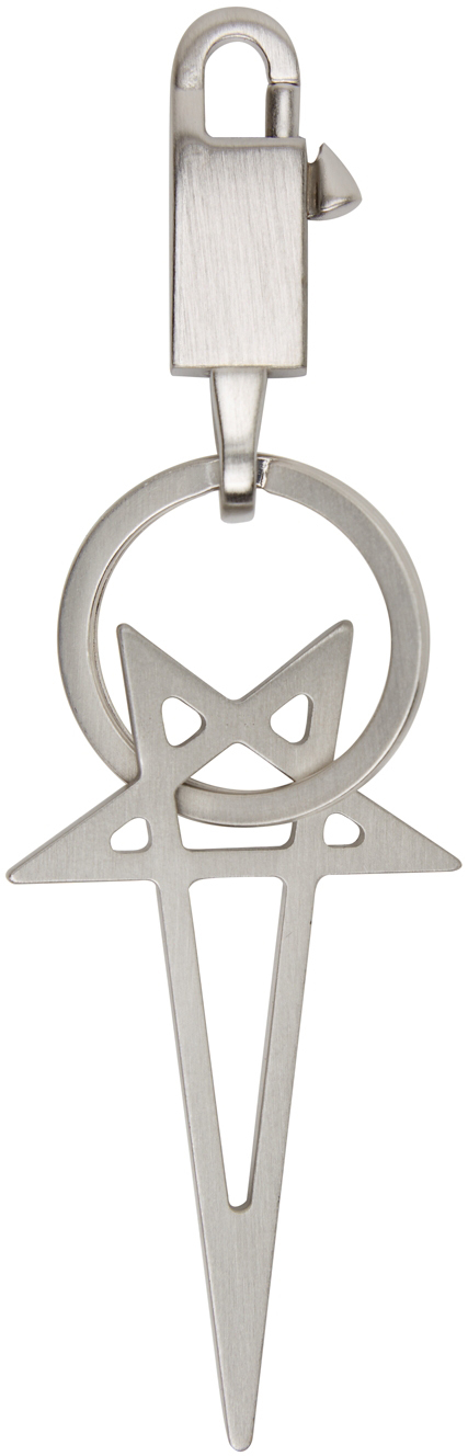 Rick Owens: Silver Pentagram Keychain | SSENSE UK