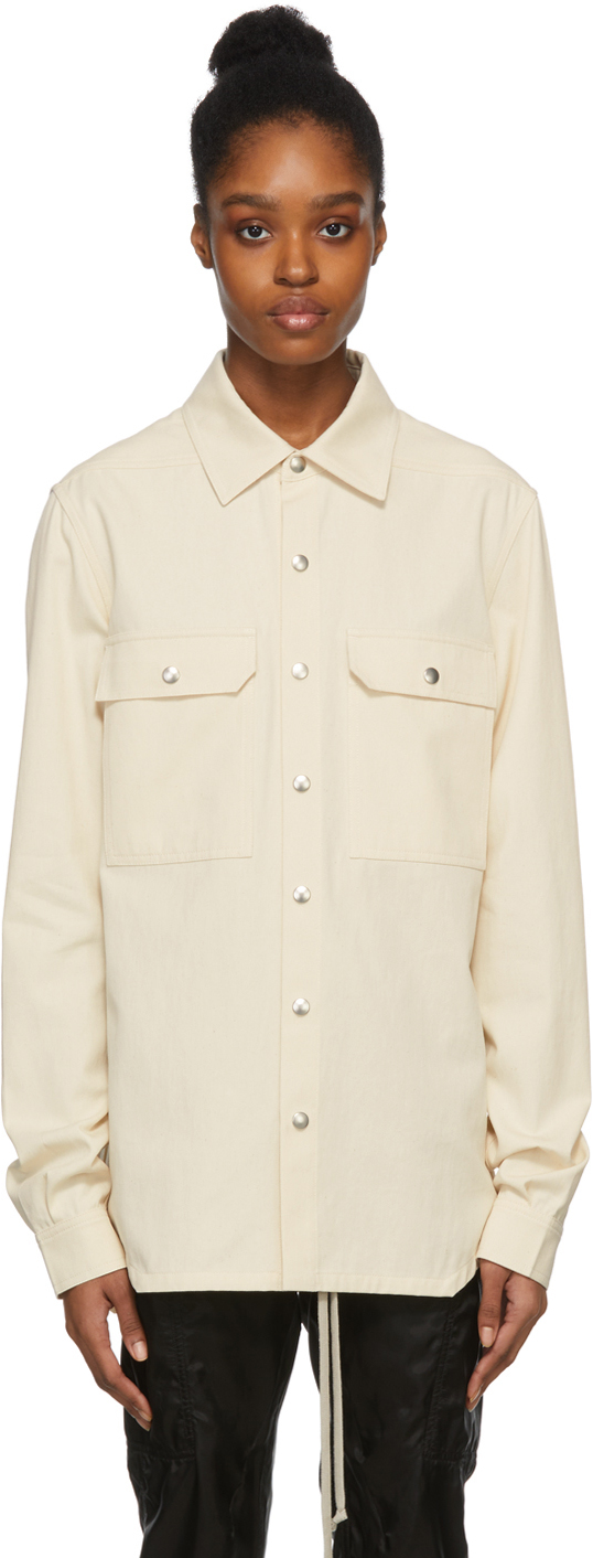 Rick Owens Off-White Drill Outershirt Jacket | Smart Closet