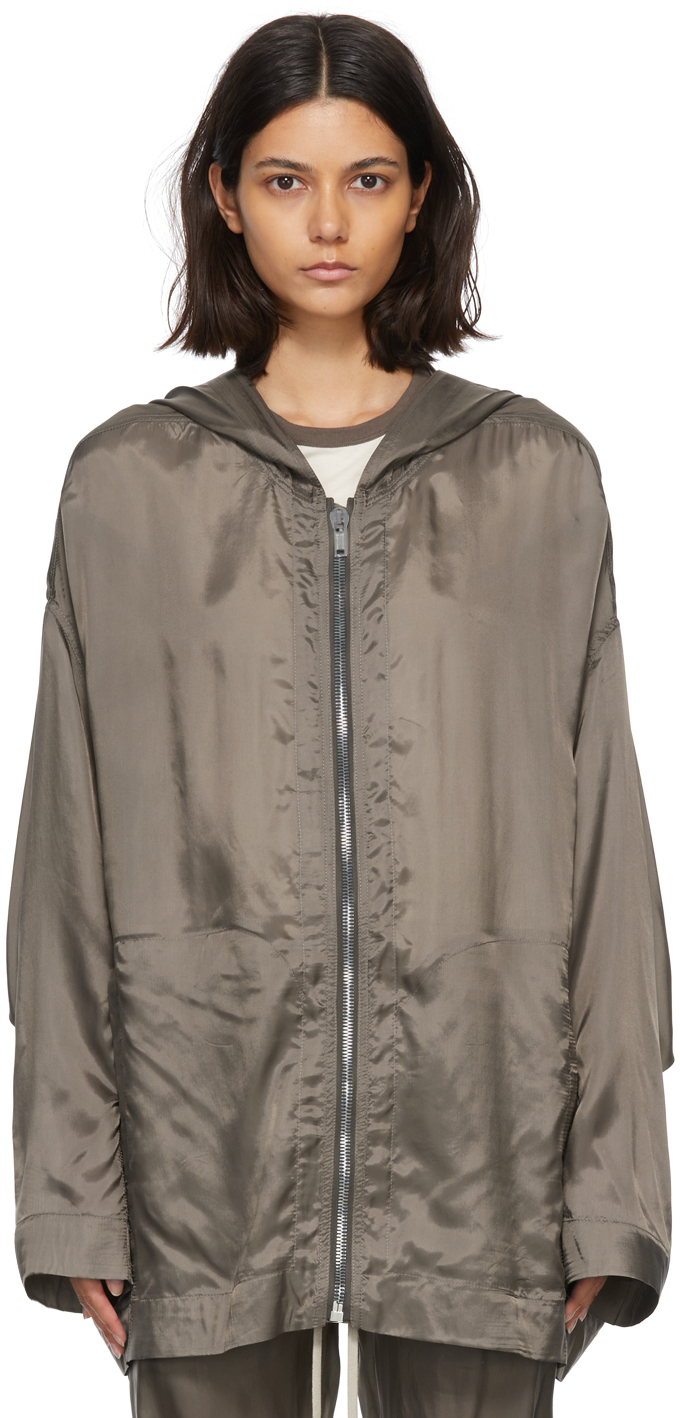 Rick Owens: Grey Cupro Jacket | SSENSE UK