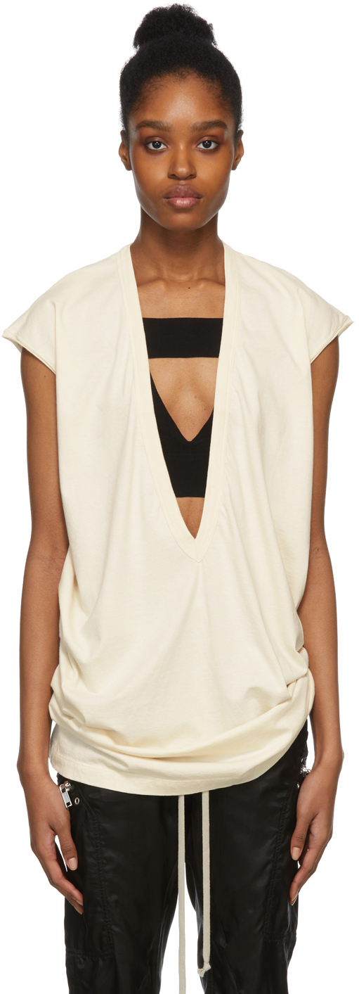 Haut à effet de transparence Coton Rick Owens en coloris Blanc Femme Vêtements Tops Manches longues 