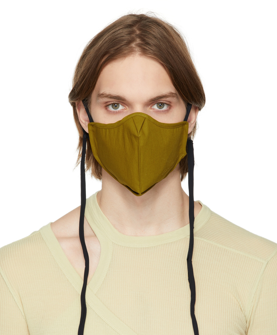 Rick Owens Green Cotton Mask In 72 Sulphate