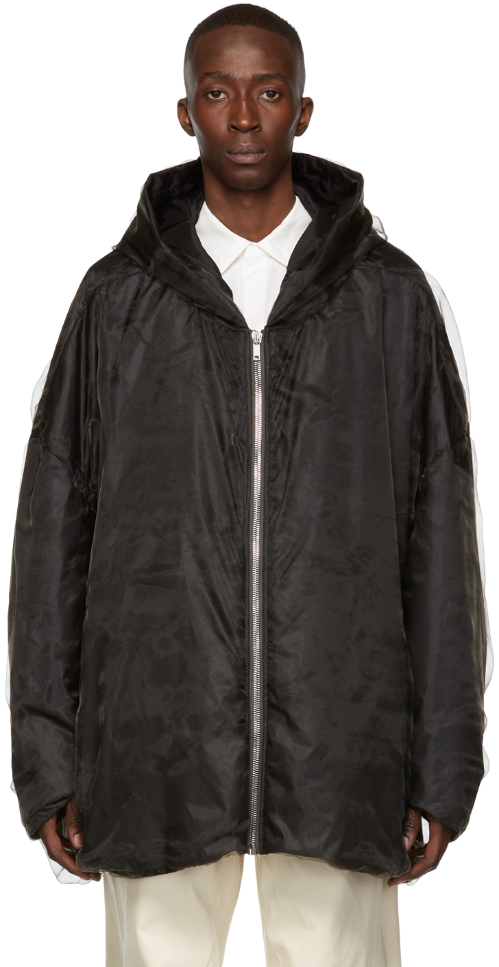 Rick Owens: Black Nylon & Polyester Jacket | SSENSE UK