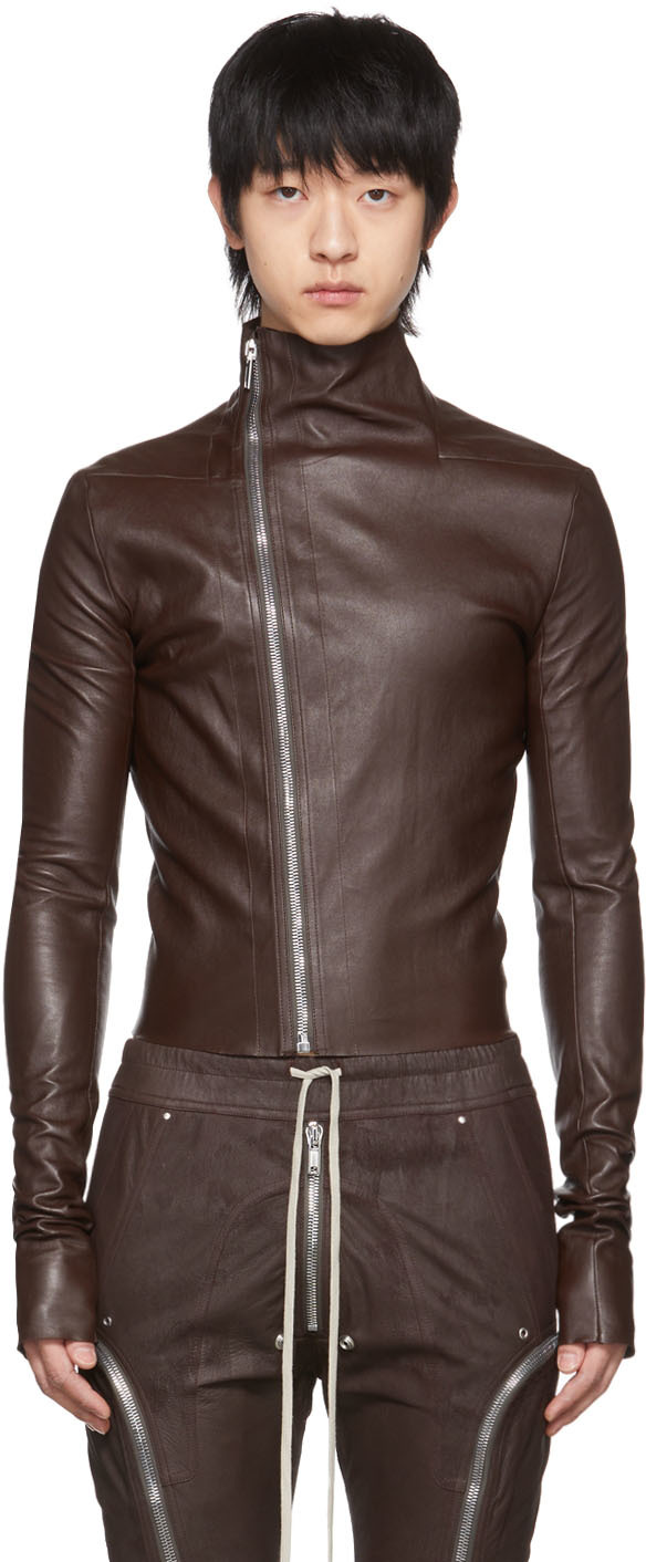 RICK OWENS Leather Bomber Jacket for Men