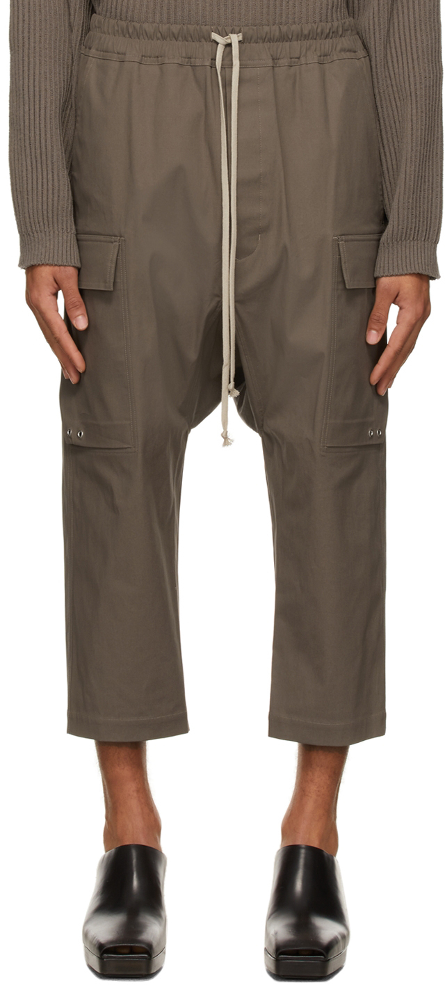 Rick Owens Taupe Cropped Cargo Pants | Smart Closet