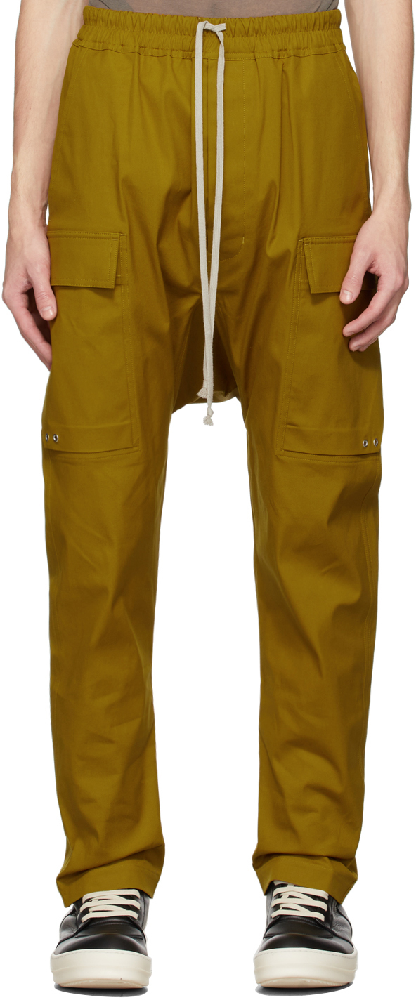 Rick Owens Yellow Long Cargo Pants