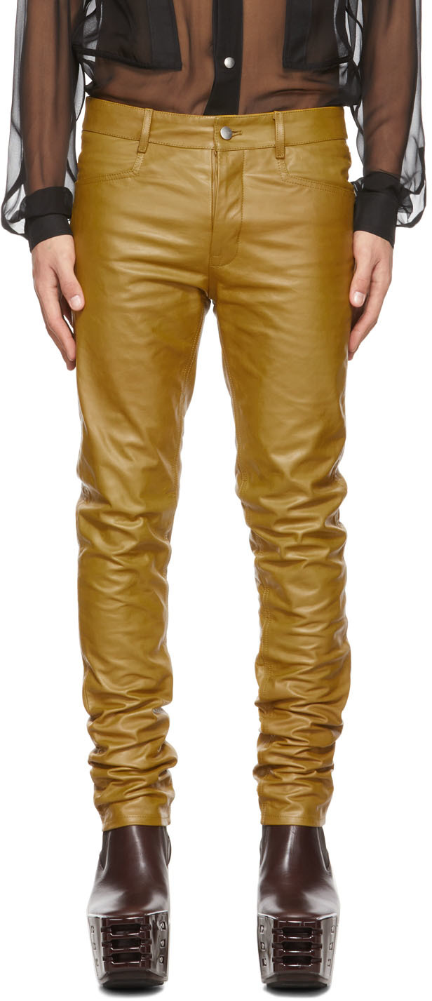Designer leather pants for Men | SSENSE