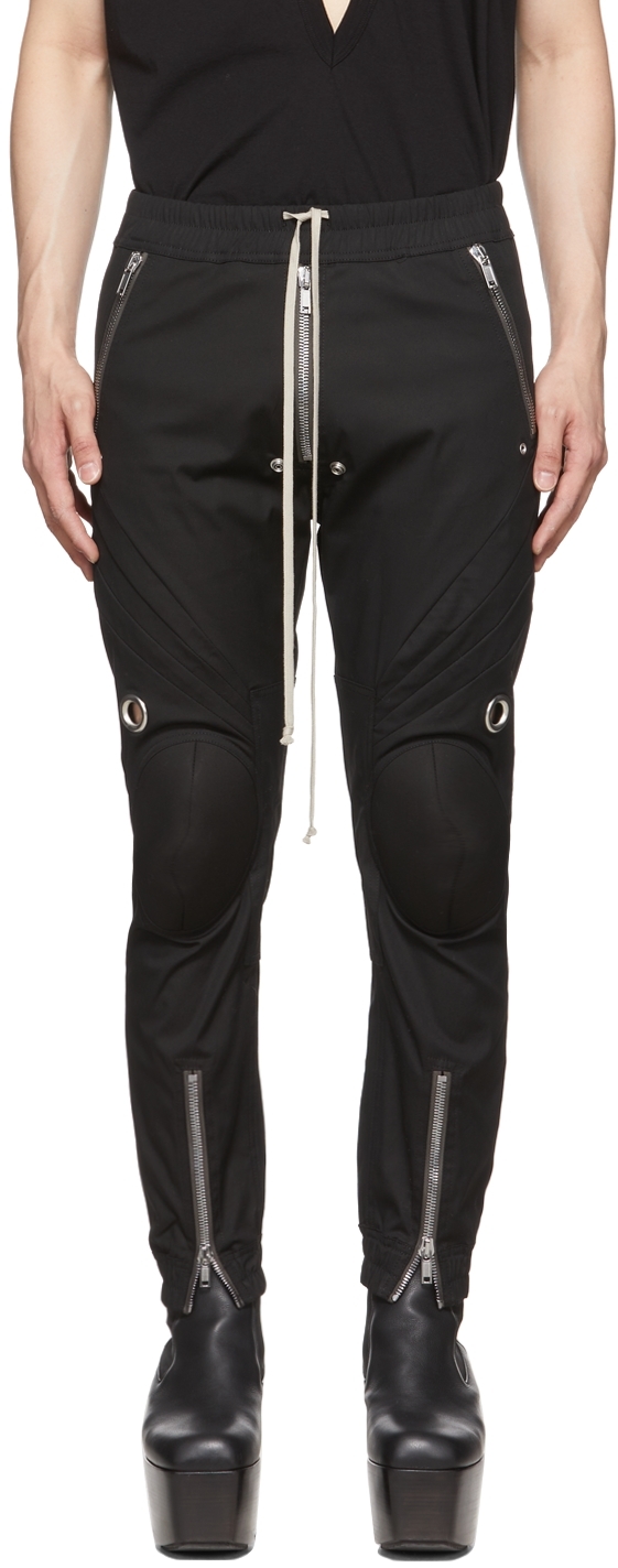 Black Cotton Trousers by Rick Owens on Sale