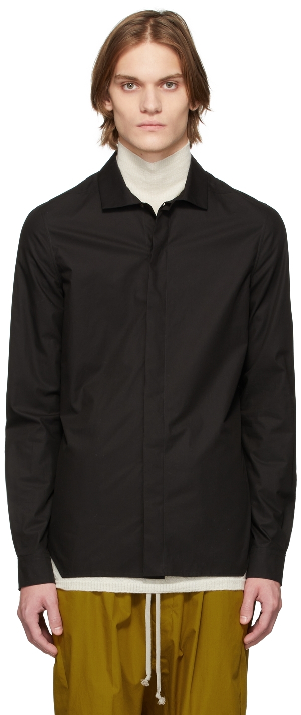 Black Office Shirt by Rick Owens on Sale