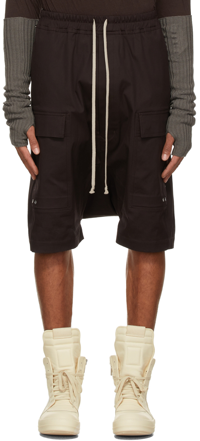 Burgundy Cargo Pods Shorts