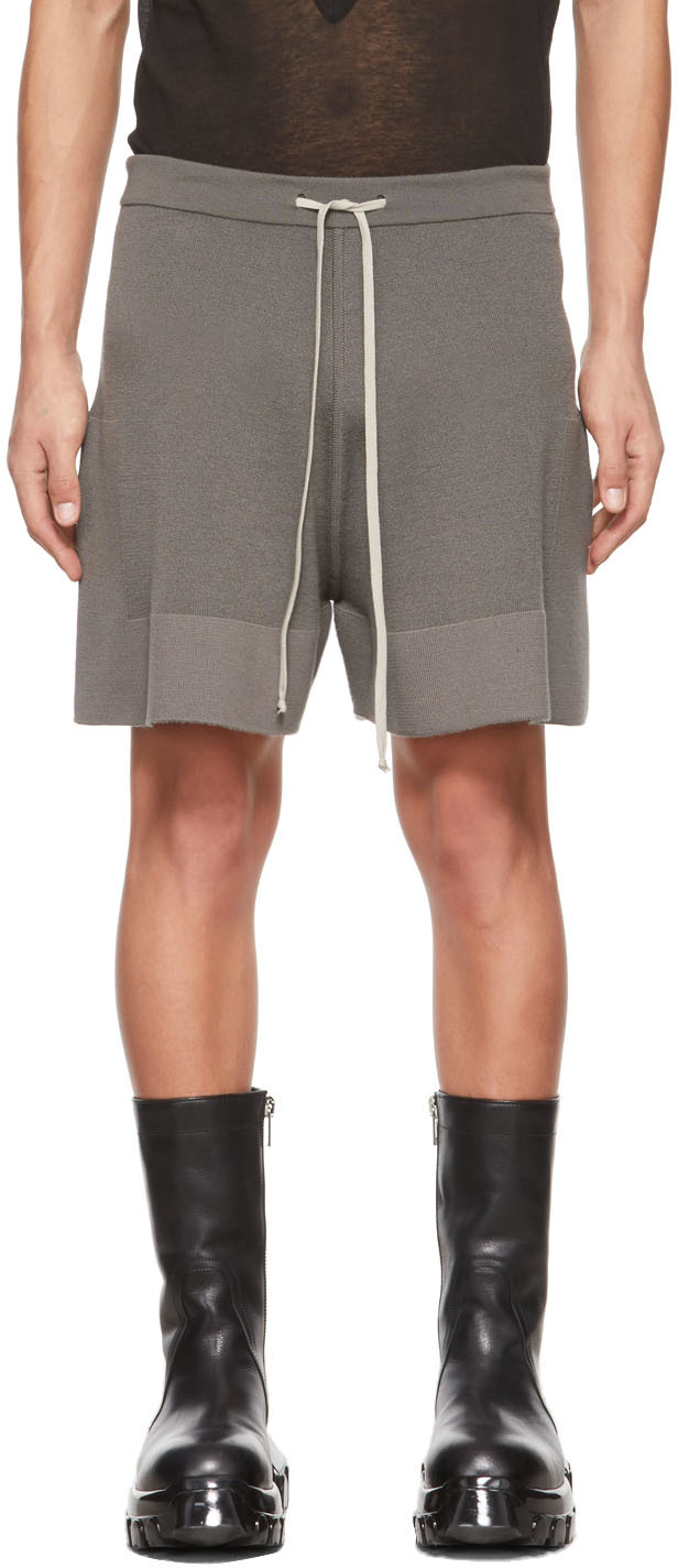 Rick Owens Grey Cashmere Shorts
