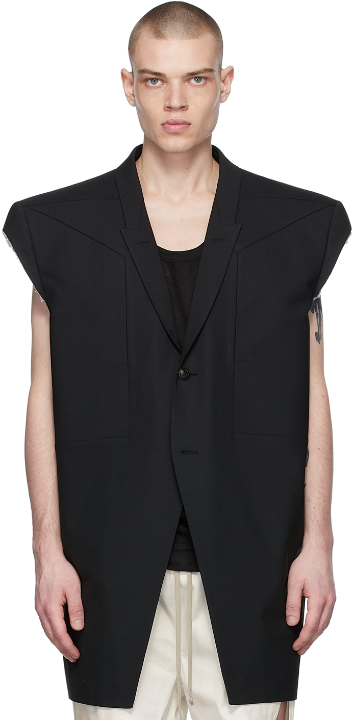 Rick Owens: Black Wool Blazer | SSENSE