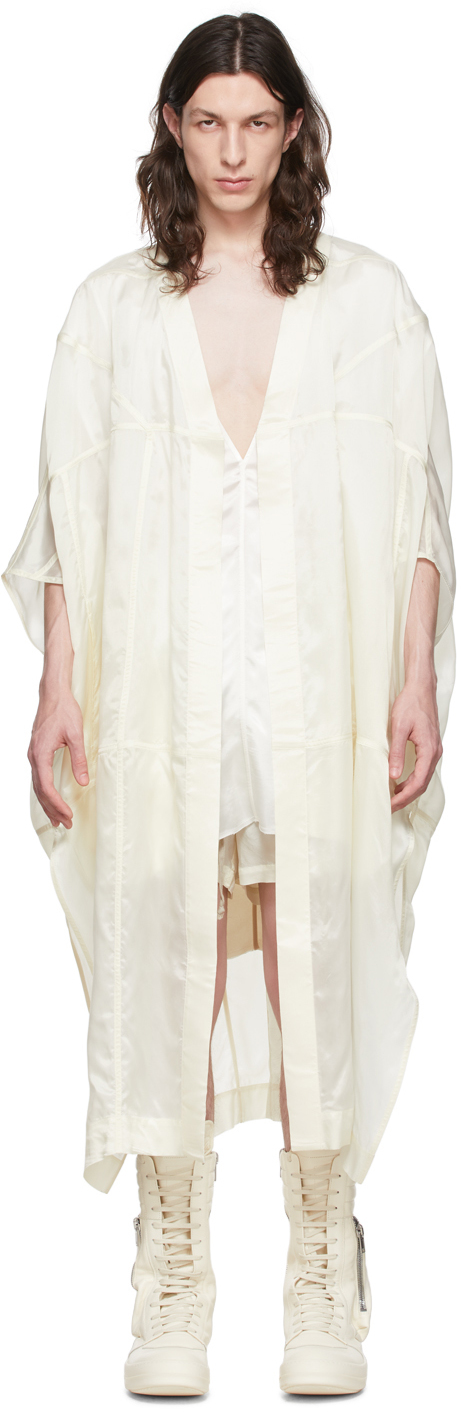 Rick Owens Off-white Cupro Cardigan In 21 Natural