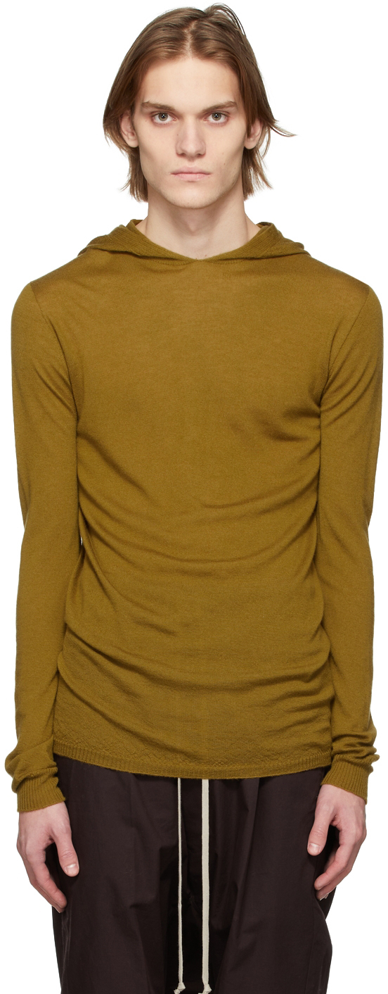 Rick Owens Yellow Cashmere Hoodie