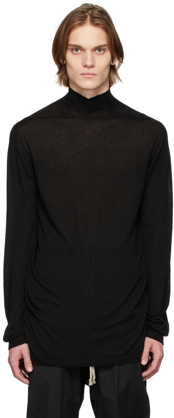 Black Cashmere Oversized Turtleneck