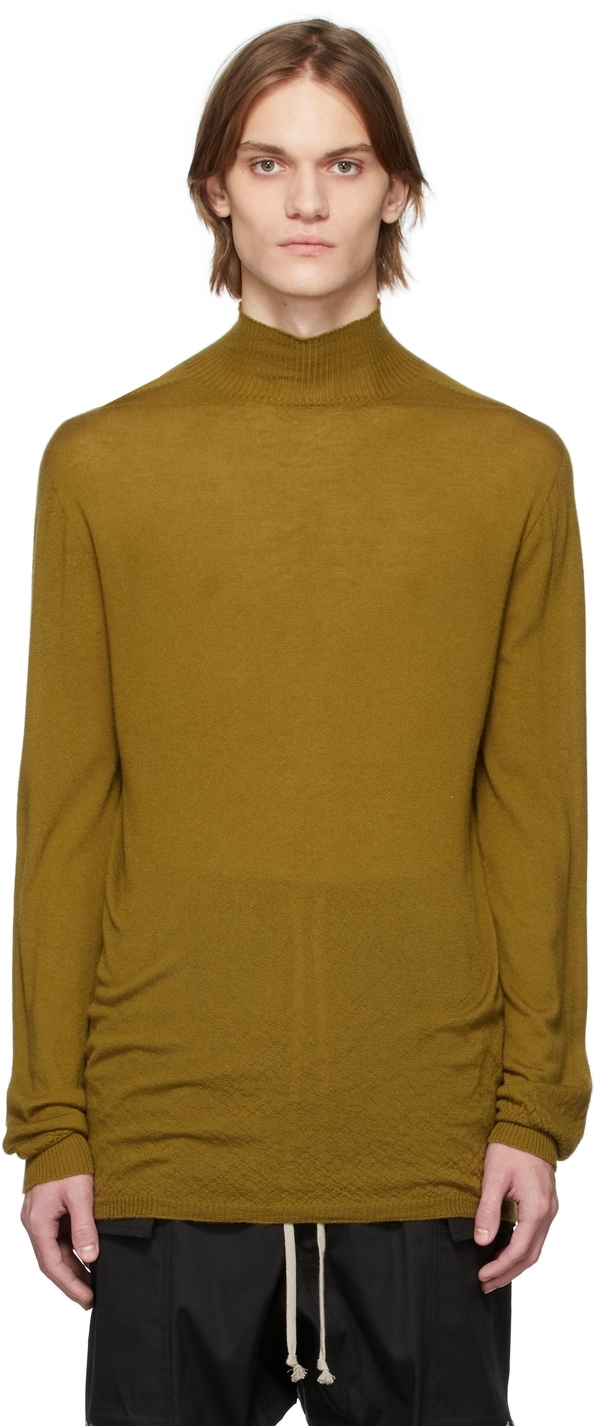 Rick Owens Yellow Cashmere Oversized Turtleneck | Smart Closet