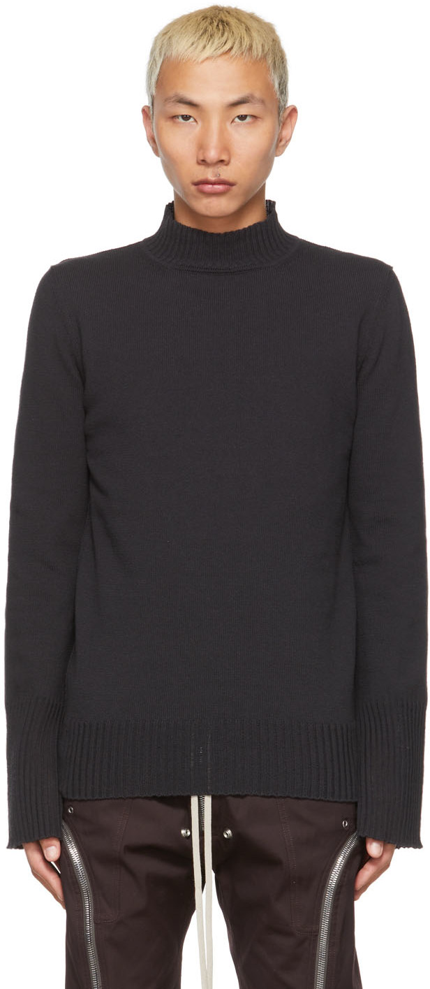 Black Recycled Cotton Turtleneck