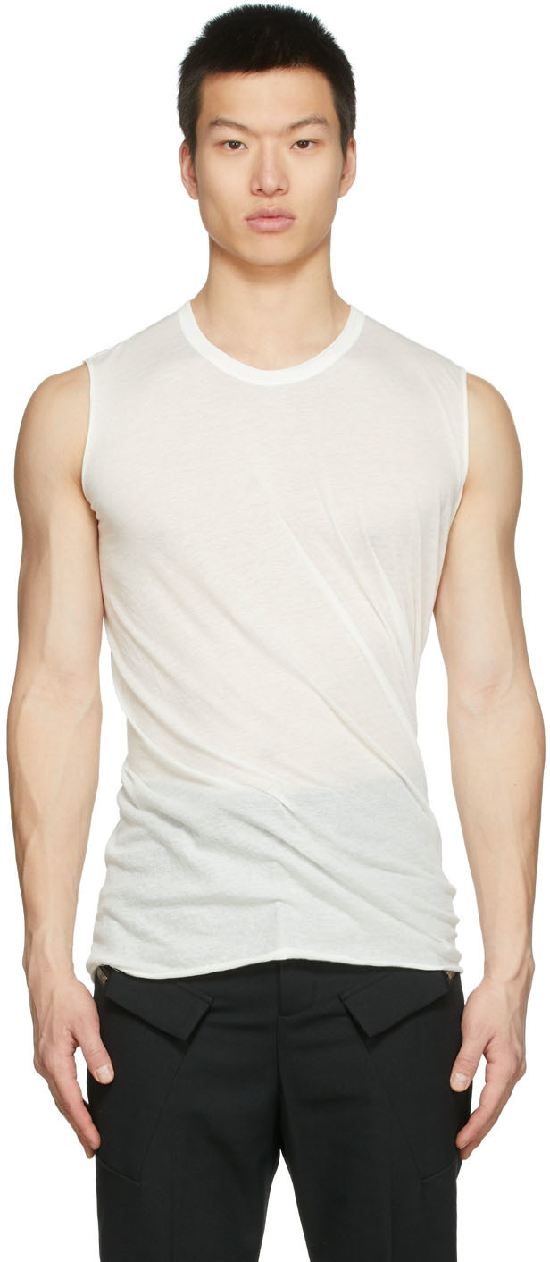 Mens T-shirts Rick Owens T-shirts Rick Owens Cotton New Tank in Natural for Men White 