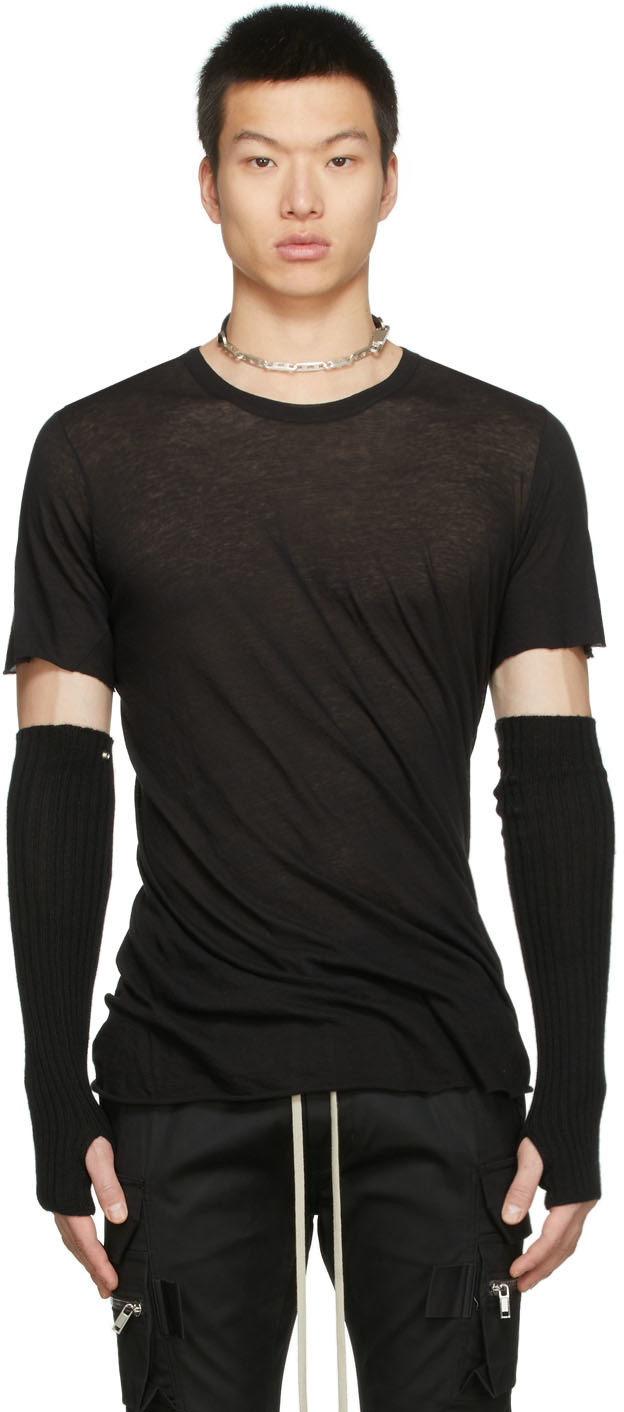 Rick Owens Basic Ss T-shirt In Black Cotton