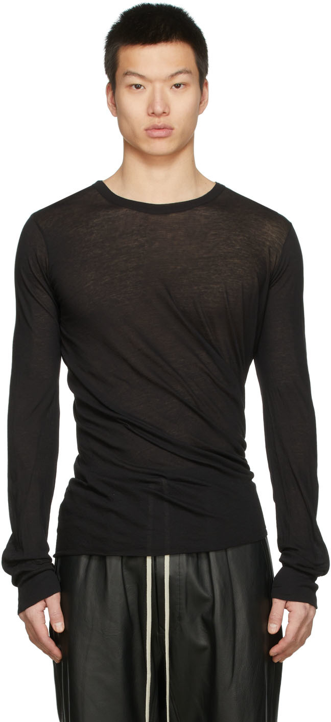 Ssense Uomo Abbigliamento Top e t-shirt Top Black Basic Long Sleeve T-Shirt 