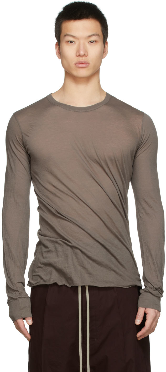 Rick Owens Grey Basic Long Sleeve T-Shirt