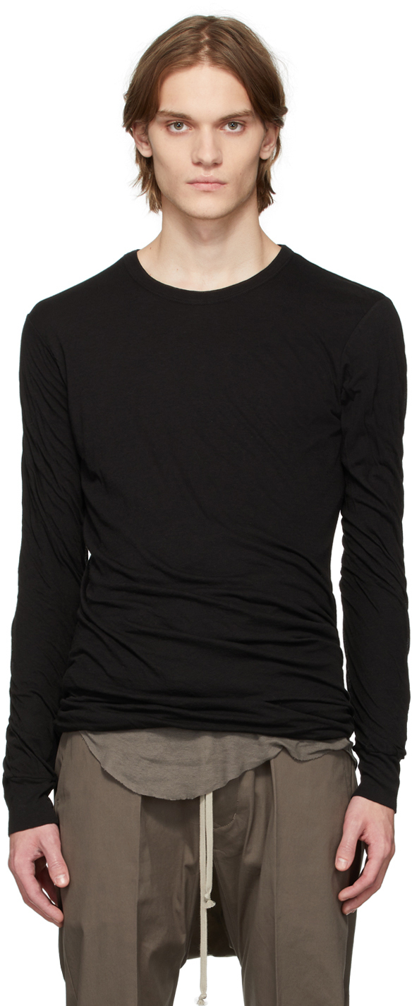 Black Double Long Sleeve T-Shirt Ssense Uomo Abbigliamento Top e t-shirt Top 