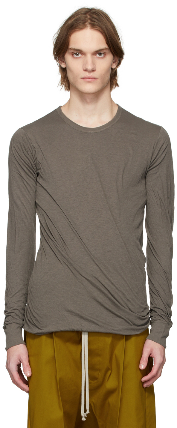 Rick Owens Grey Double Long Sleeve T-Shirt