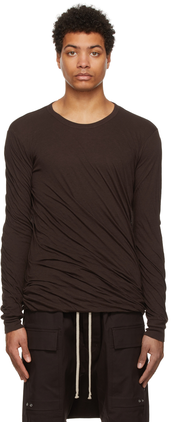 Brown Double Long Sleeve T-Shirt
