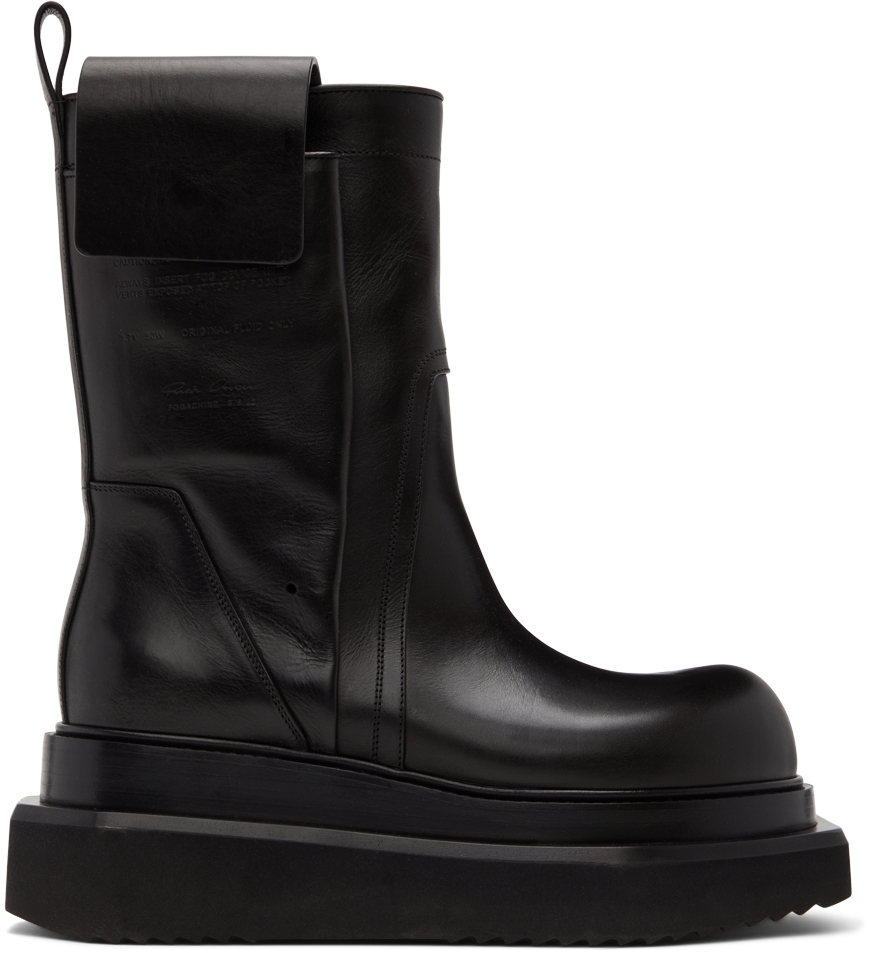 Rick Owens Black Fogpocket Cyclops Boots In 99 Black | ModeSens