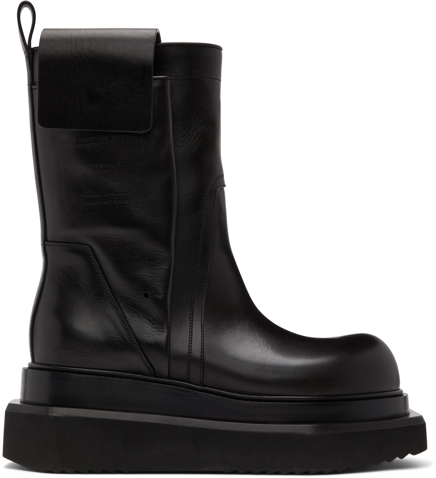 Rick Owens Black Fogpocket Cyclops Boots | Smart Closet