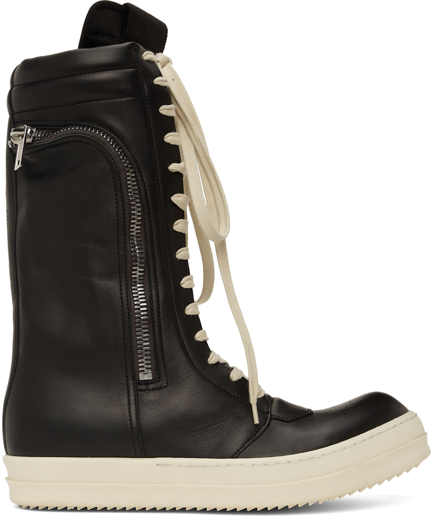 rick owens black high top sneakers