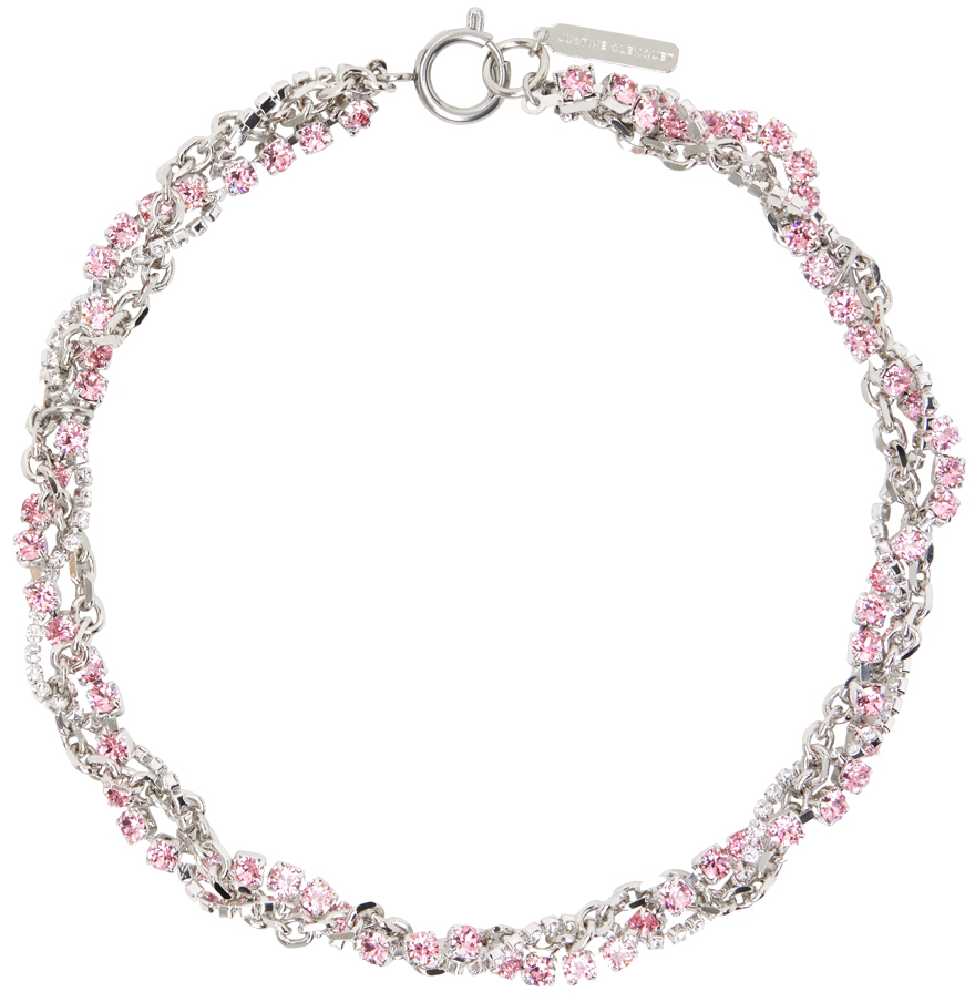 Justine Clenquet SSENSE Exclusive Silver & Pink Lola Choker