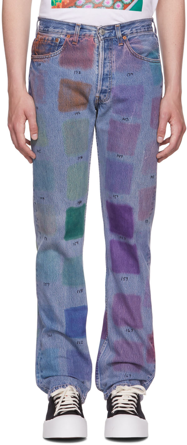 Collina Strada: SSENSE Exclusive Blue Levi's Edition 501 Swatches Jeans |  SSENSE