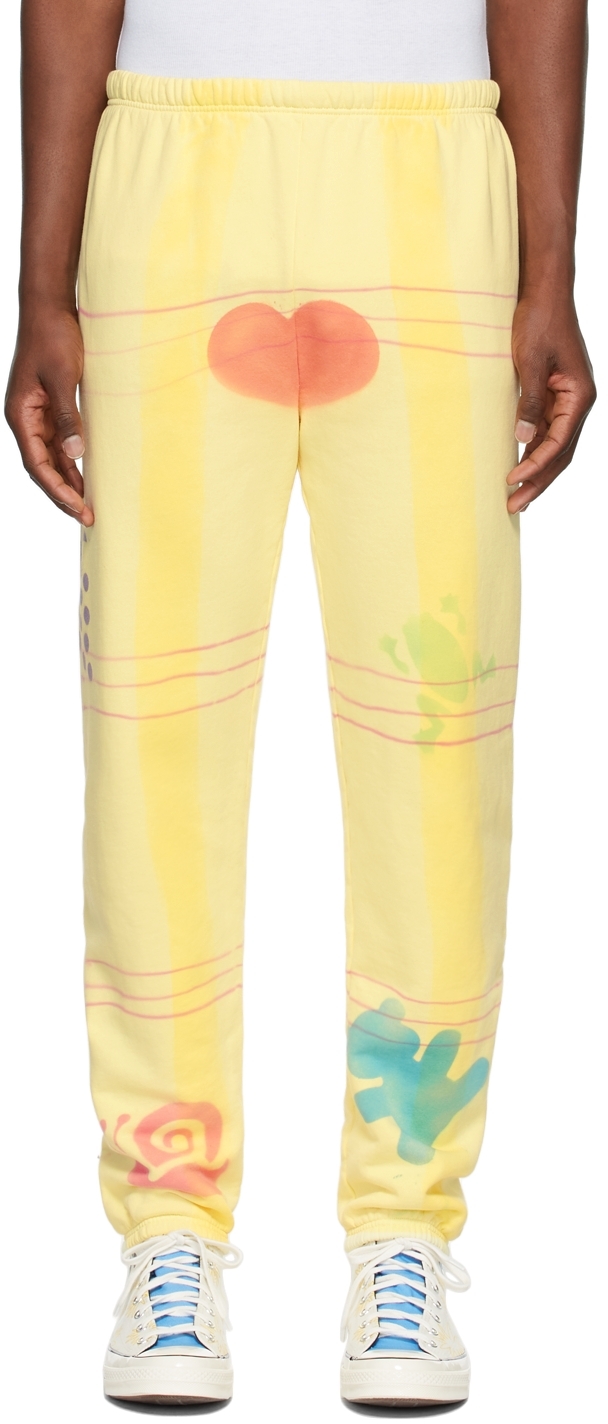 Collina Strada SSENSE Exclusive Yellow Picnic Wave Lounge Pants