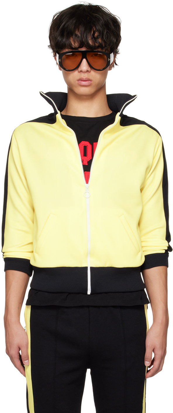 Black & Yellow Paneled Track Jacket